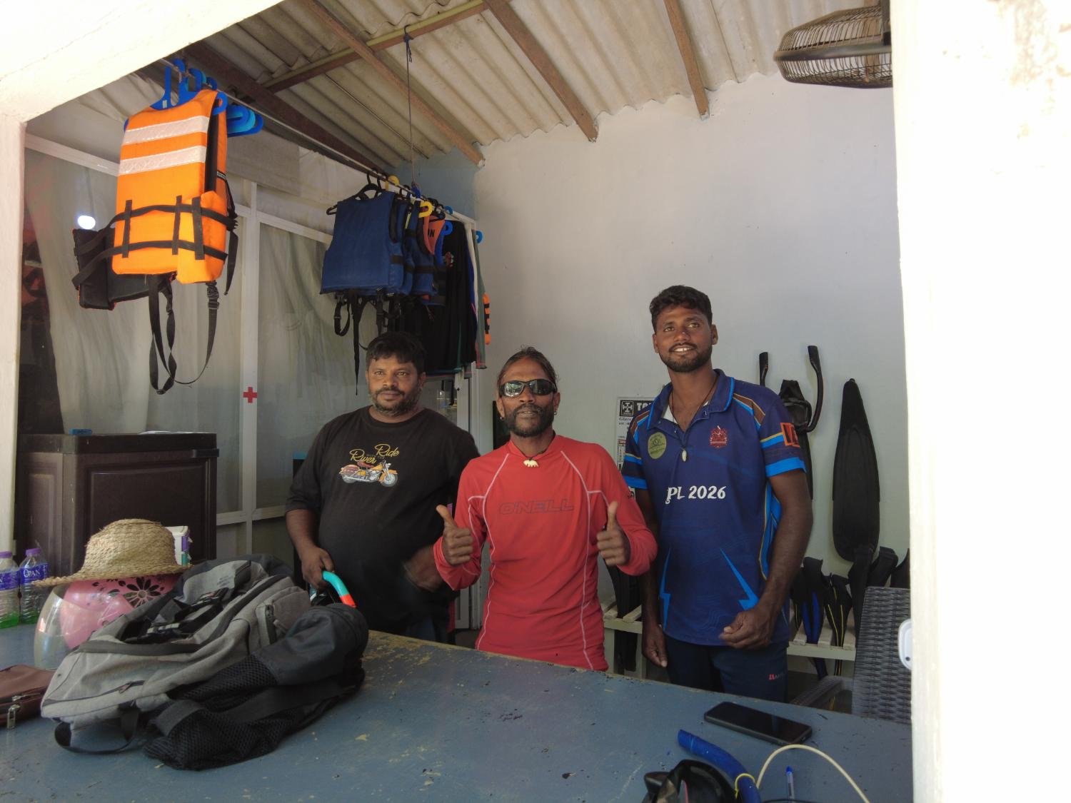 Our snorkeling guides and captain ready for happy service to customers